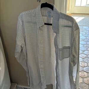 Brooks Brothers Light Blue and White Checkered Shirt